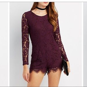 Dark purple Lace Romper size Small